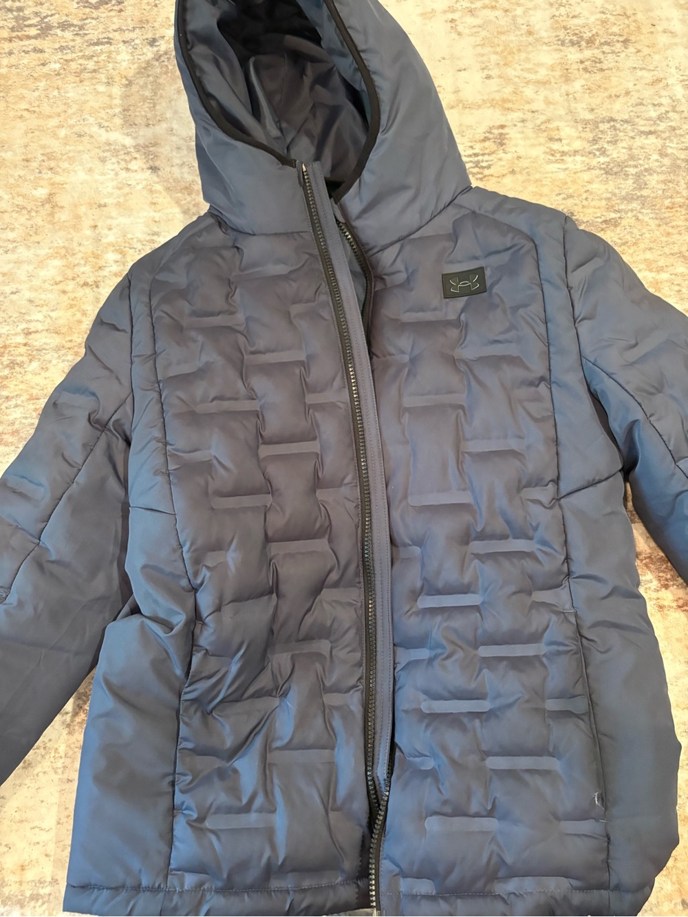 Under Armour Slate Blue Quilted Hooded Jacket